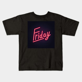 Friday neon sign. Kids T-Shirt